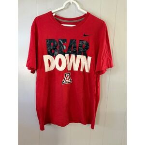 Nike T-Shirt Mens Large Red Arizona Wildcats Bear Down Graphic Tee Logo